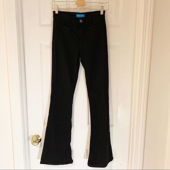 M.i.h Jeans Marrakesh Black Kick Flare High Rise Jeans Size 26 Anthropologie - Picture 2 of 8
